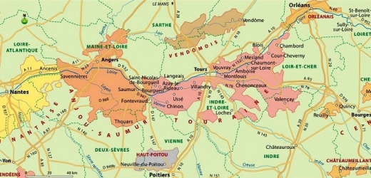 Mappa Valle della Loira